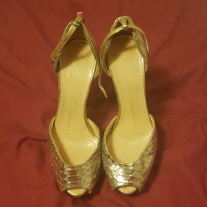 Authentic Worn Giuseppe zanotti gold platforms